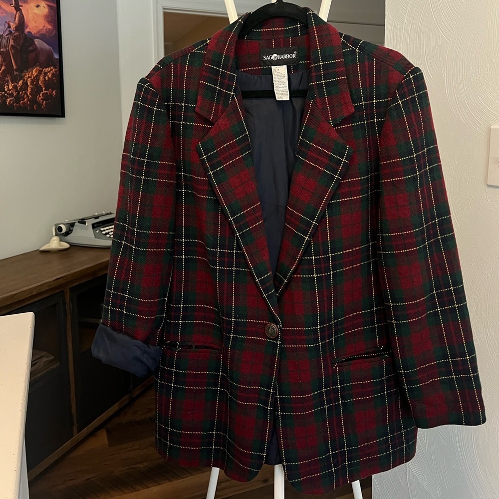 Sag Harbor Plaid Blazer Jacket